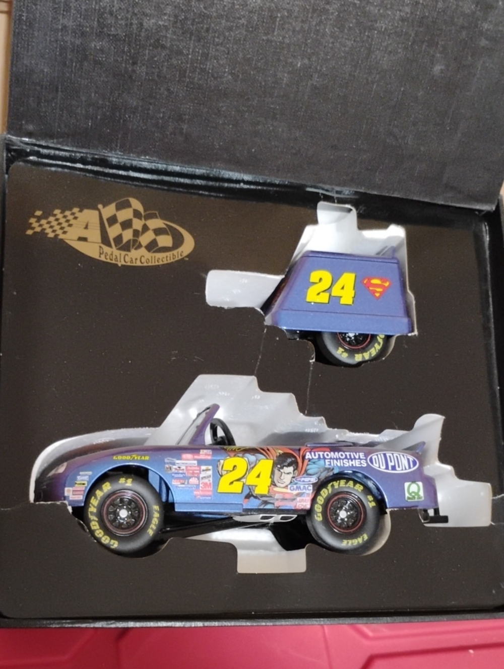 (X-79) Jeff Gordan #24 & Superman Pedal Car Die Cast Collectible